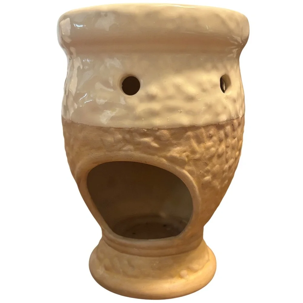 Yankee Candle Ceramic Dragonfly Wax Melt Tart Warmer Cream‎ Tan Rustic 6 Inch